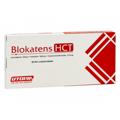 BLOKATENS HCT 10 / 160 / 12.5 MG ( AMLODIPINE / VALSARTAN / HYDROCHLOROTHIAZIDE ) 28 FILM-COATED TABLETS